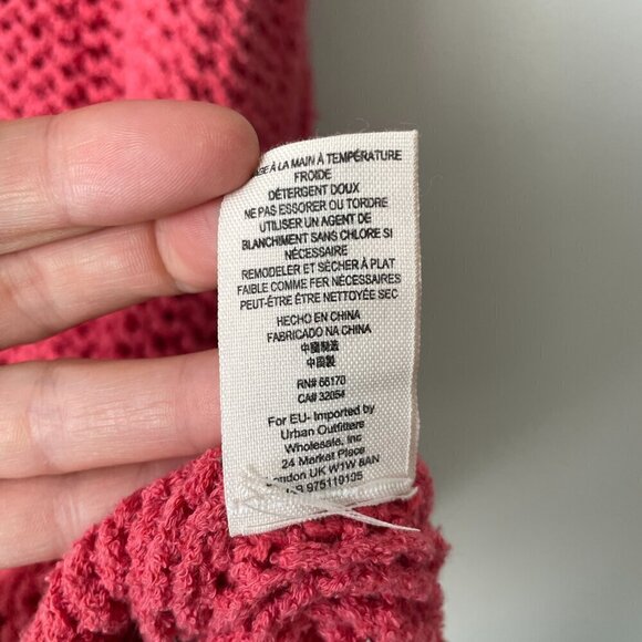 Free People Halo Dolman Sleeve Knit Scoop Neck Casual Pullover Sweater Pink XS - Picture 7 of 7